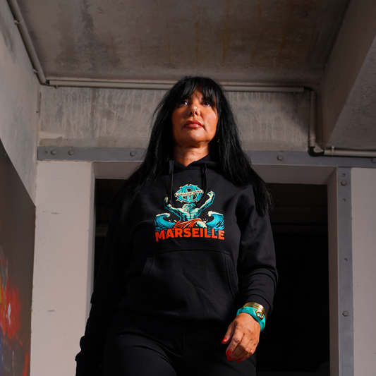 SWEAT NOIR POSEIDON MARSEILLE