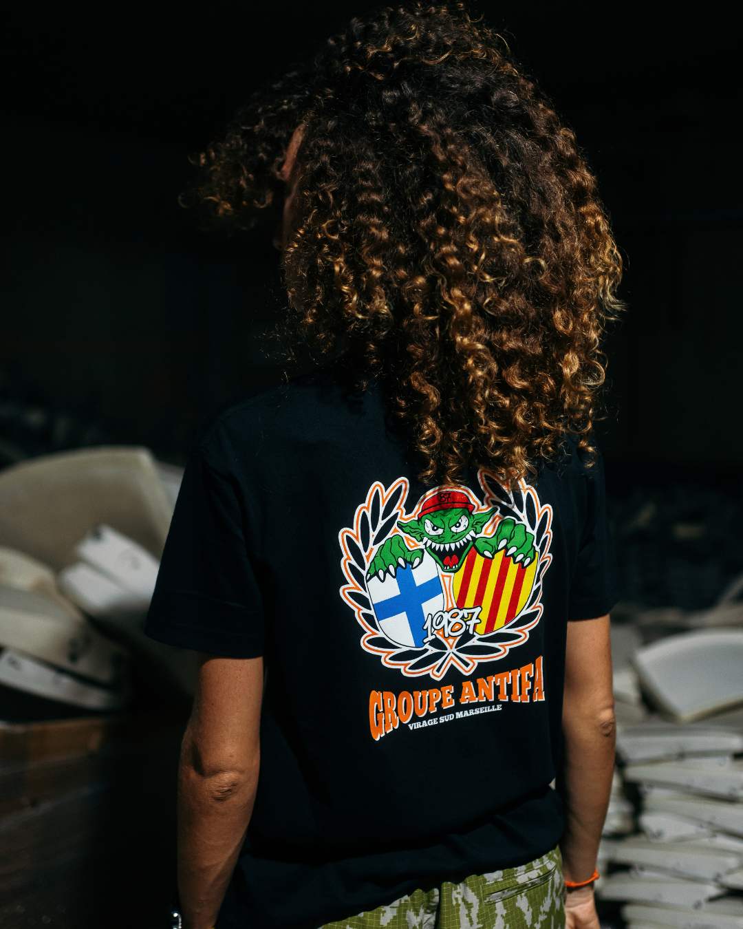 T-SHIRT Noir Virage sud - Groupe Antifa 26/27